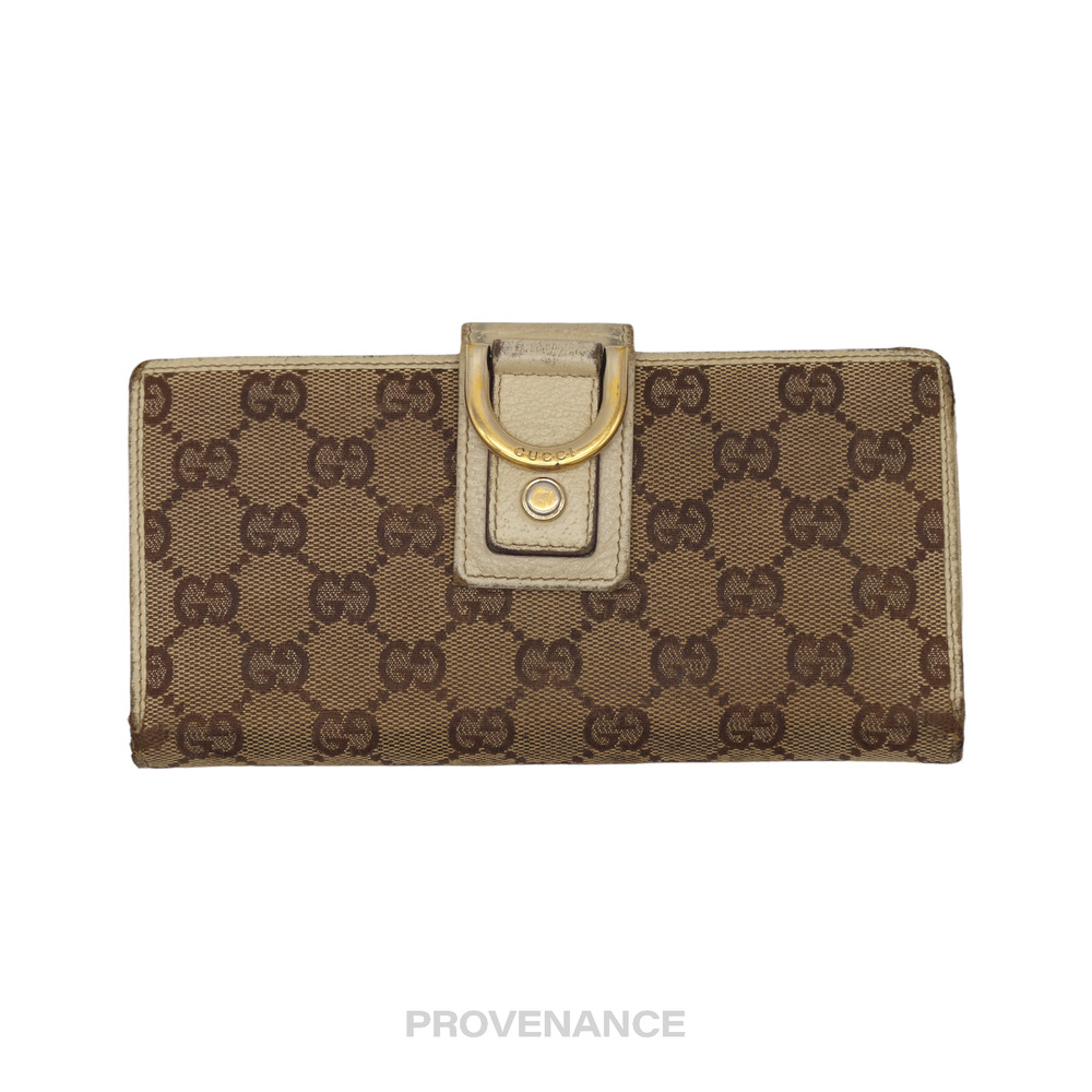 🔴 Gucci GG Canvas Long Wallet - Ivory